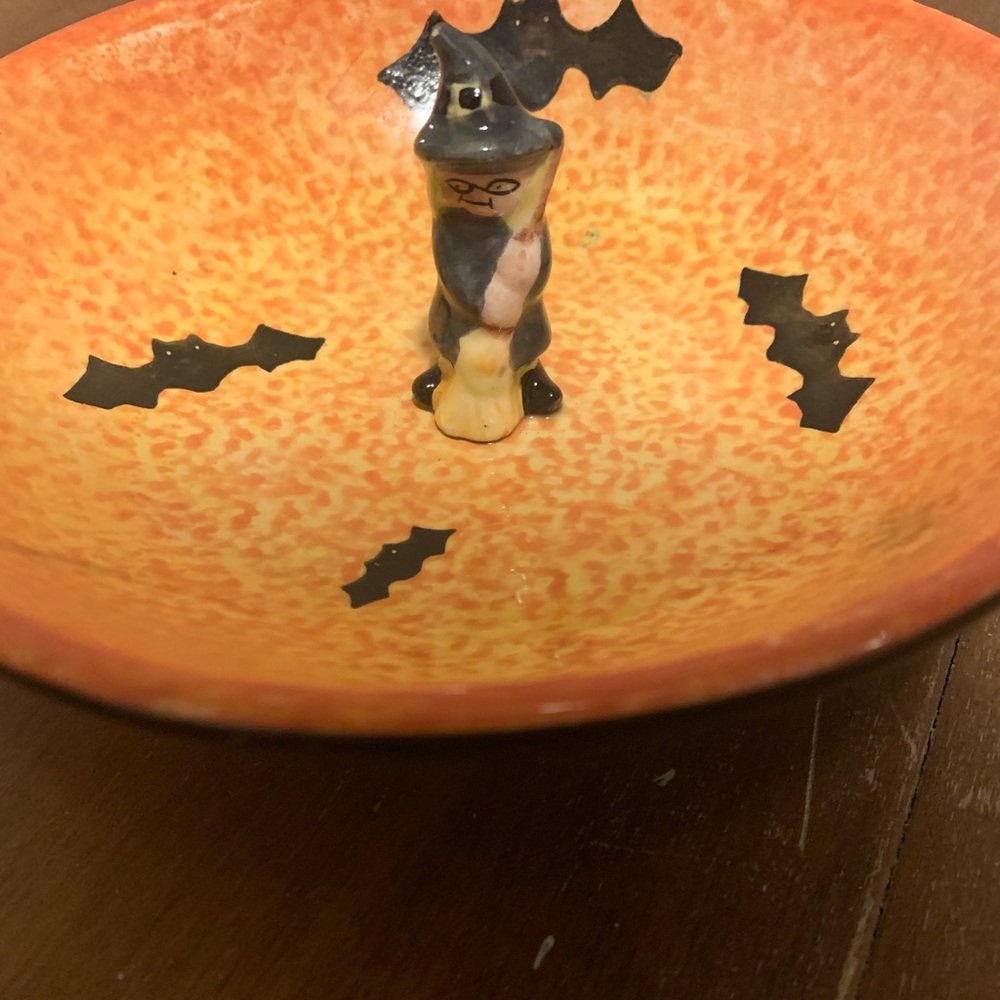 Vintage 2003 Ceramic Target Witch Candy Bowl